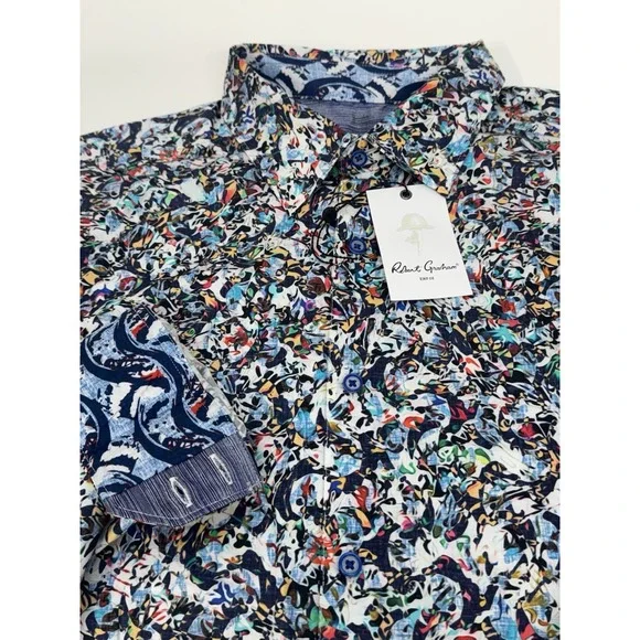 NWT Robert Graham WYNN  Abstract Geometric Classic Fit L/S Shirt Size 2XL  $198 - Picture 2 of 11